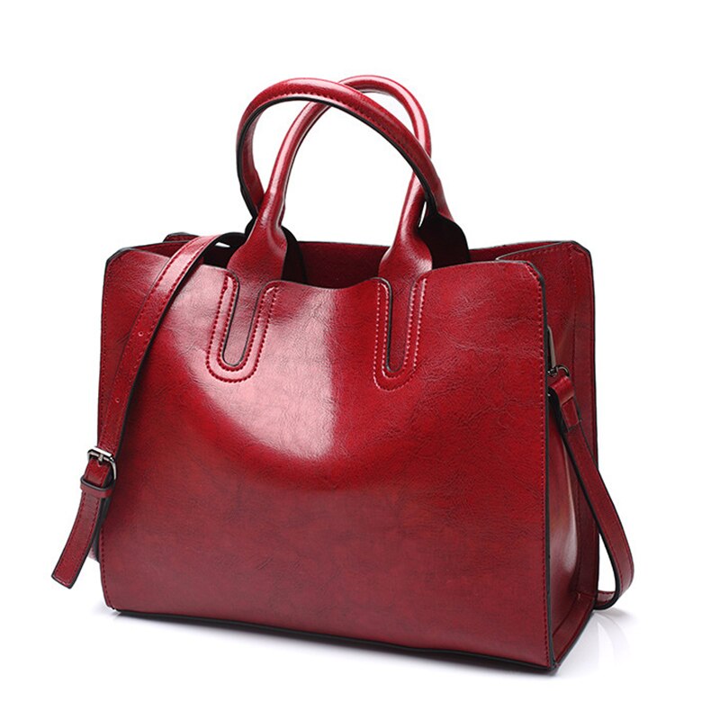PU Leather Handbags Women Big Bag Ladies Shoulder Messenger Bag Female Bags Large Capacity Casual Totes Woman Bags: Red