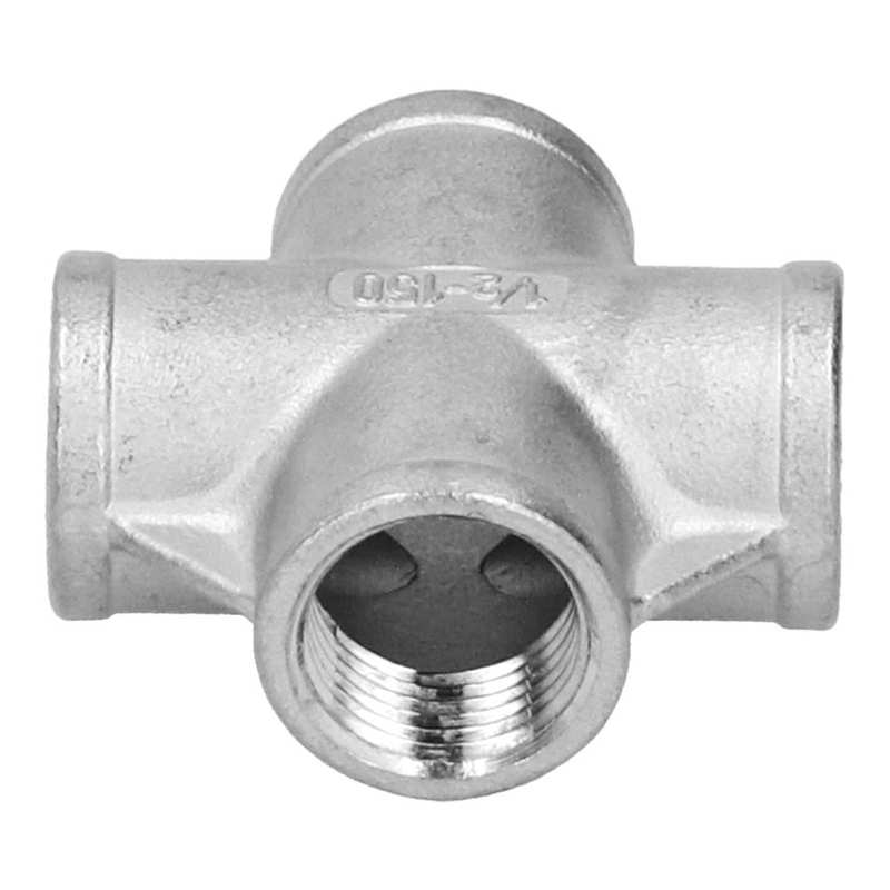 Facile À Installer 4 ‑Way Connecteur Connecteur de Tuyau 1/2In Fil Résistant À L'abrasion 4 ‑Way Joint pour Domestique