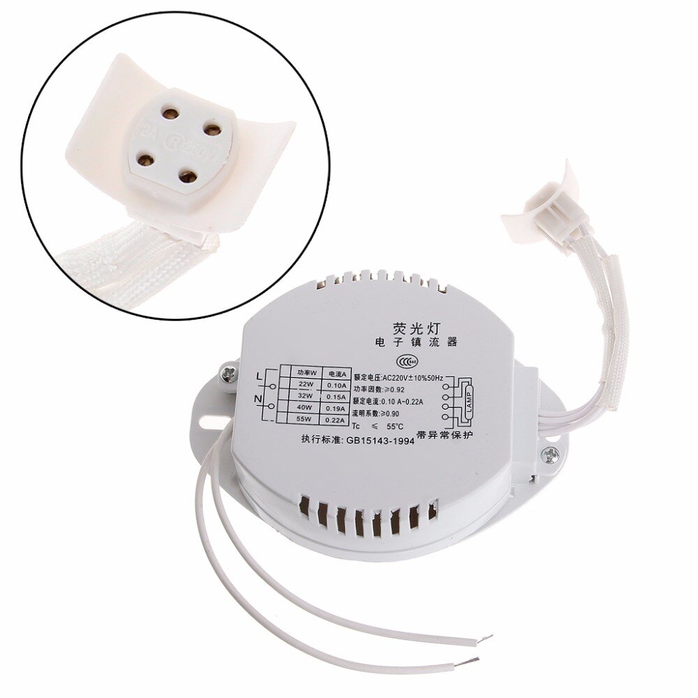 Balasto electrónico de CA de 220V para tubos anulares, balastos de luces, rectificador para lámpara fluorescente de 22W-40W