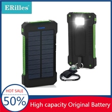 Solar Power Bank Waterproof 30000mAh Solar Charger USB Ports External Charger Powerbank for Xiaomi 5S Smartphone with LED Light