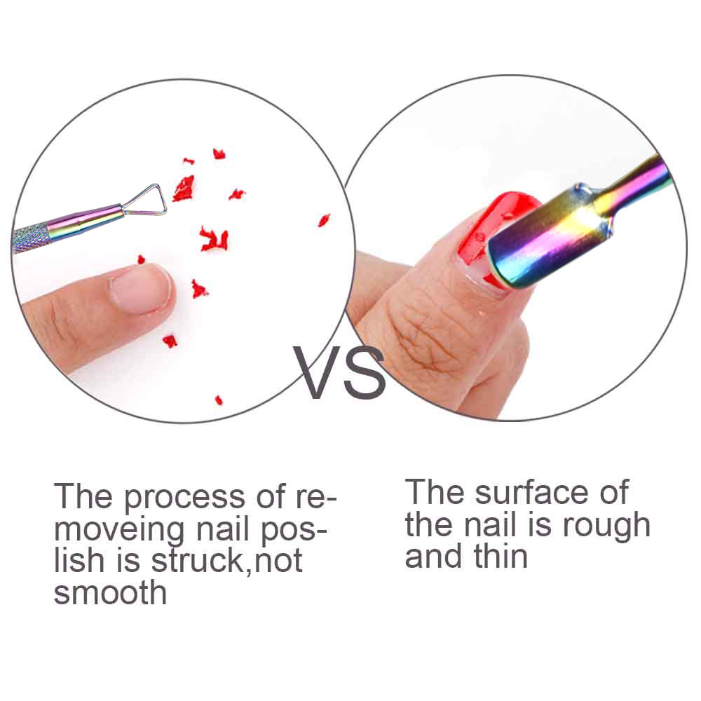 1pcs Rainbow Nail Cuticle Pushers Tweezers Nipper Clipper Scissor Dual-end Dead Skin Remover Manicure Pedicure Nail Art Tool