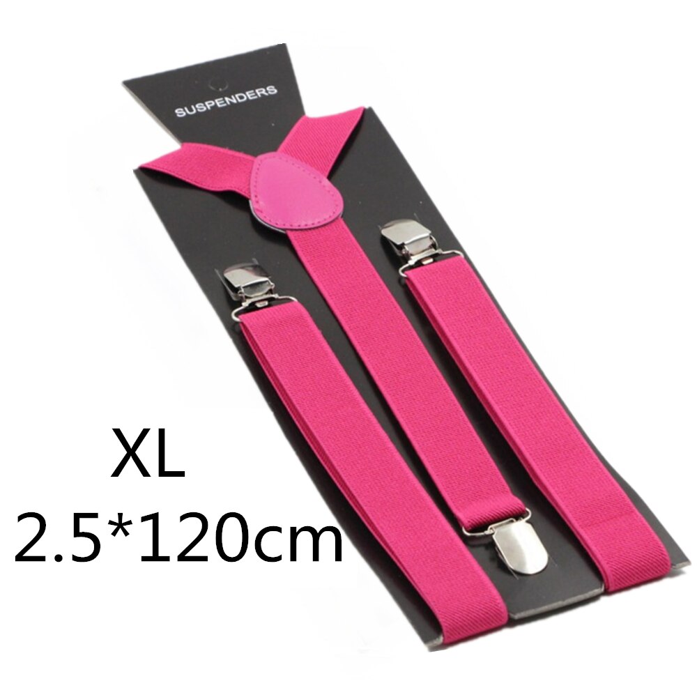 Vanhemmille ja lapsille viininpunaiset henkselit miehille naisille pojille tytöille joustavat säädettävät lasten henkselit unisex lapsille aikuisille vaatteet asusteet: Kirkkaan pinkki -120cm