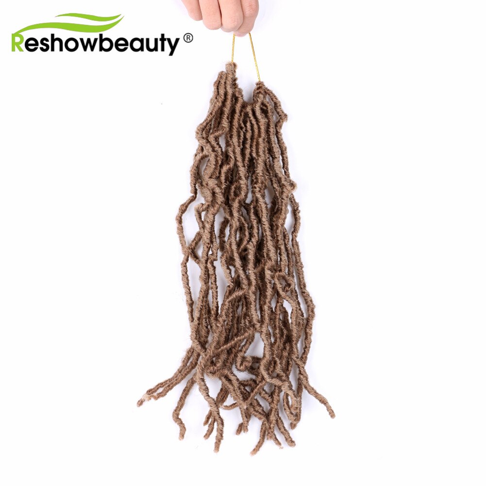 Synthetic Crochet Braids Nu Locs Faux Locs 24 inches Curly Reshowbeauty 20 Strands/Pack 110 Gram Pure/Ombre: #27