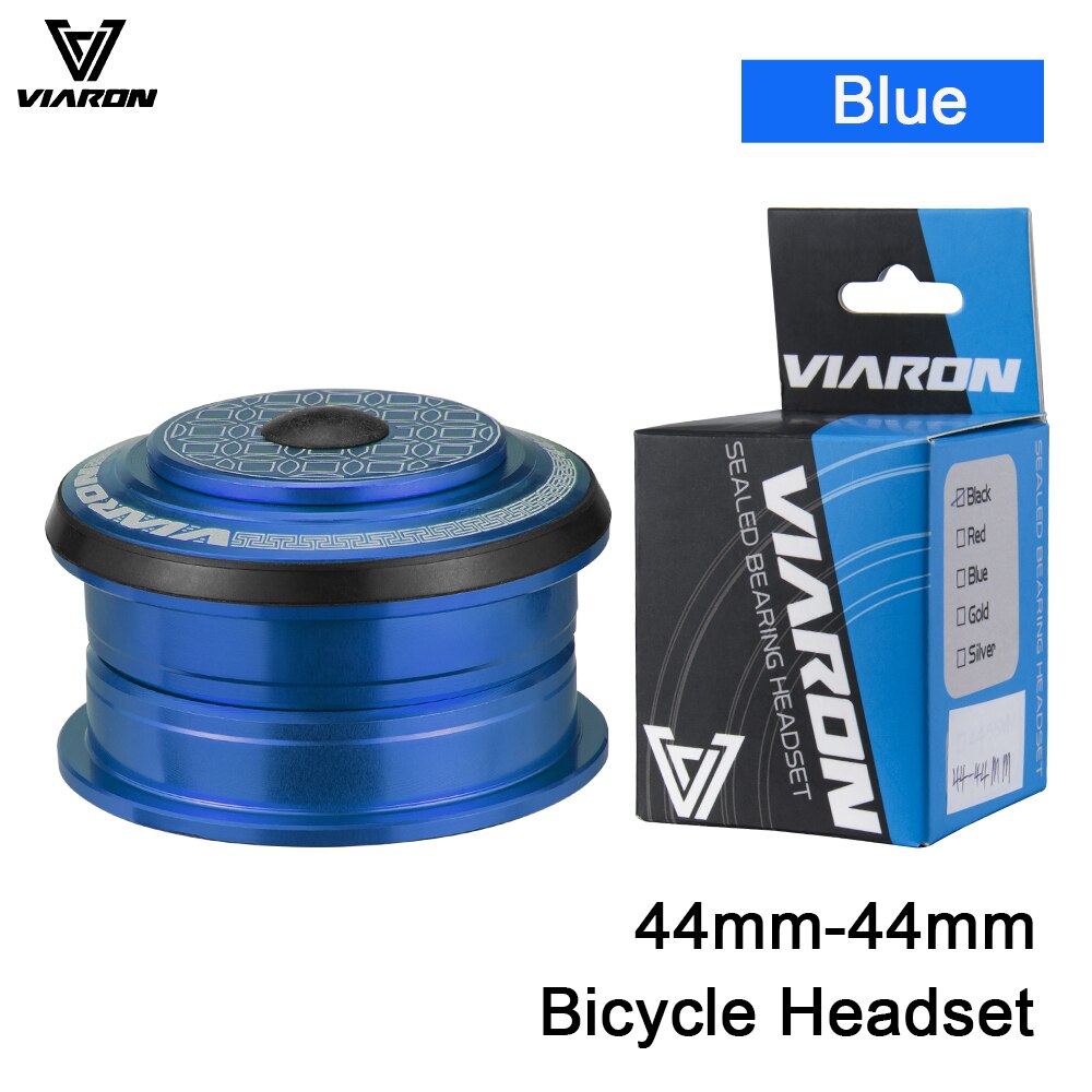 VIARON Fahrrad Headset 42mm 52mm CNC 1 1/8 &quot;-1 1/2&quot; MTB Lagerbier Gerade Verjüngt Rohr gabel Spalte Lenk Integrierte System: Blau 44mm-44mm