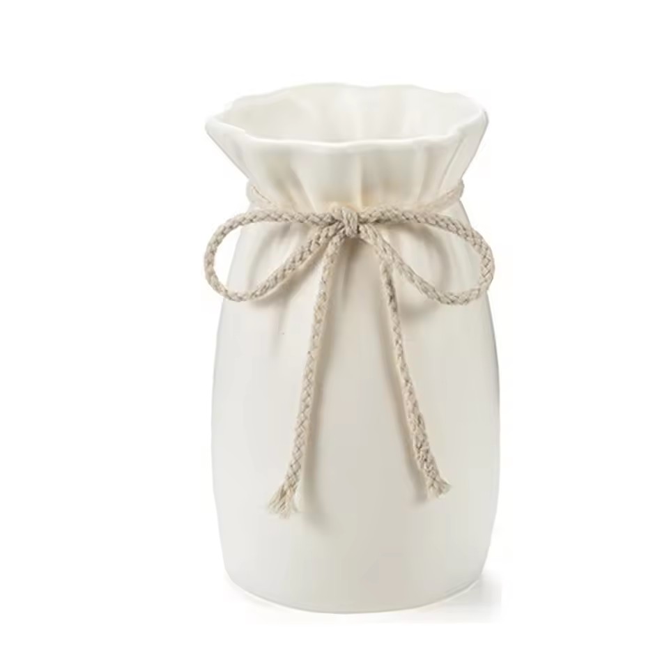 1/3pcs Home White Flower Vase Plastic Bow Plant Bottle Desktop Decor Ornament Garden: Red