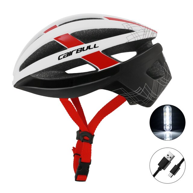 Casco aerodinámico para Ciclismo de carretera para hombre, aerodinámico, aerodinámico,: white red