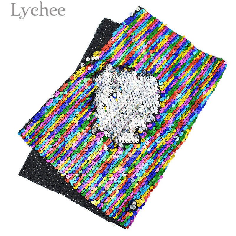 Lychee Leven 29Cm X 21Cm A4 Regenboog Omkeerbare Sequin Stof Glanzende Stof Diy Naaien Leveringen: 3