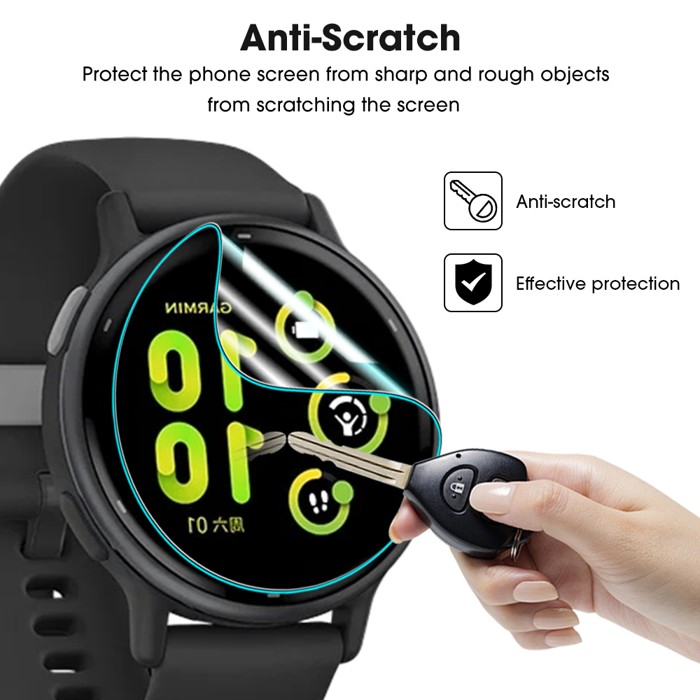 Película protectora completa transparente suave para reloj deportivo Garmin Vivoactive 5, protectores de pantalla de película de hidrogel para Garmin Vivoactive 5