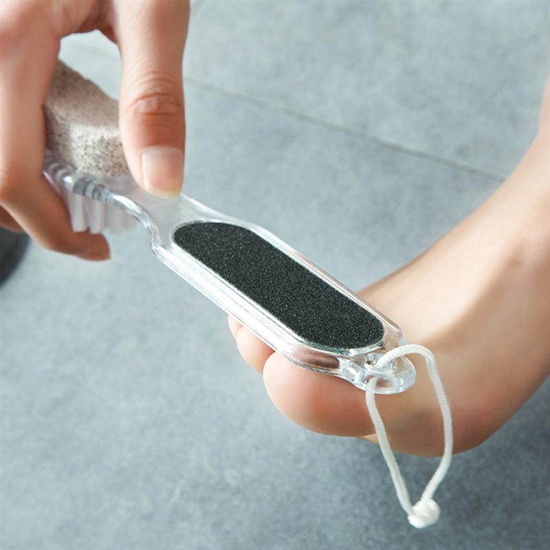 4 in 1 Foot Wand Foot Care Tool including Pumice Stone Nail Brush Foot File Callus Reducer