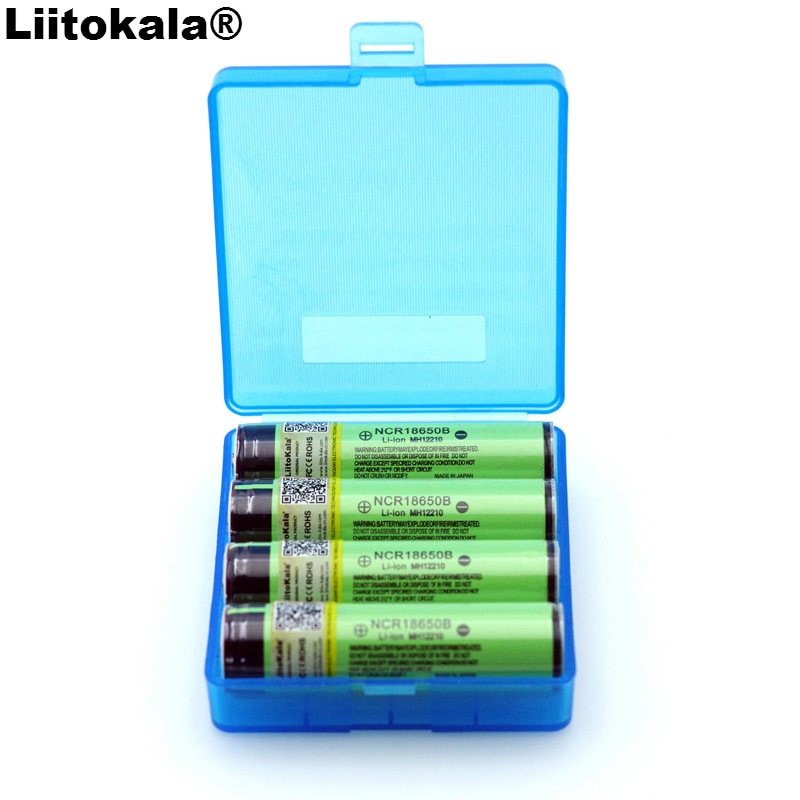 4 PCS Liitokala Originele 18650 3.7 V 3400 mah NCR18650B Lthium Batterij bescherming boord Geschikt voor zaklamp batterij