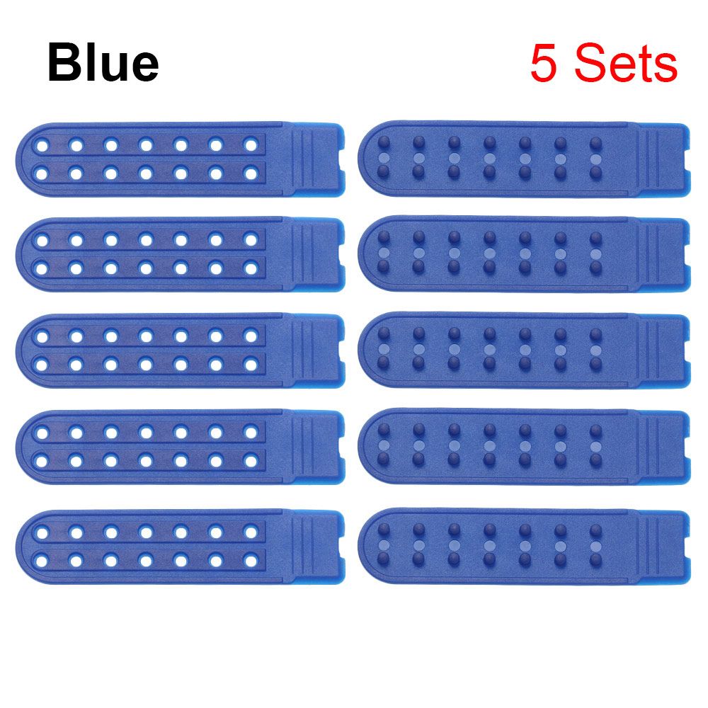 5Sets Hysterese Strap Ersatz mit 7 Löcher Bunte Hut Reparatur Verschluss Schnalle Clip Extender für Baseball Kappe Hut Zubehör: Double row blue