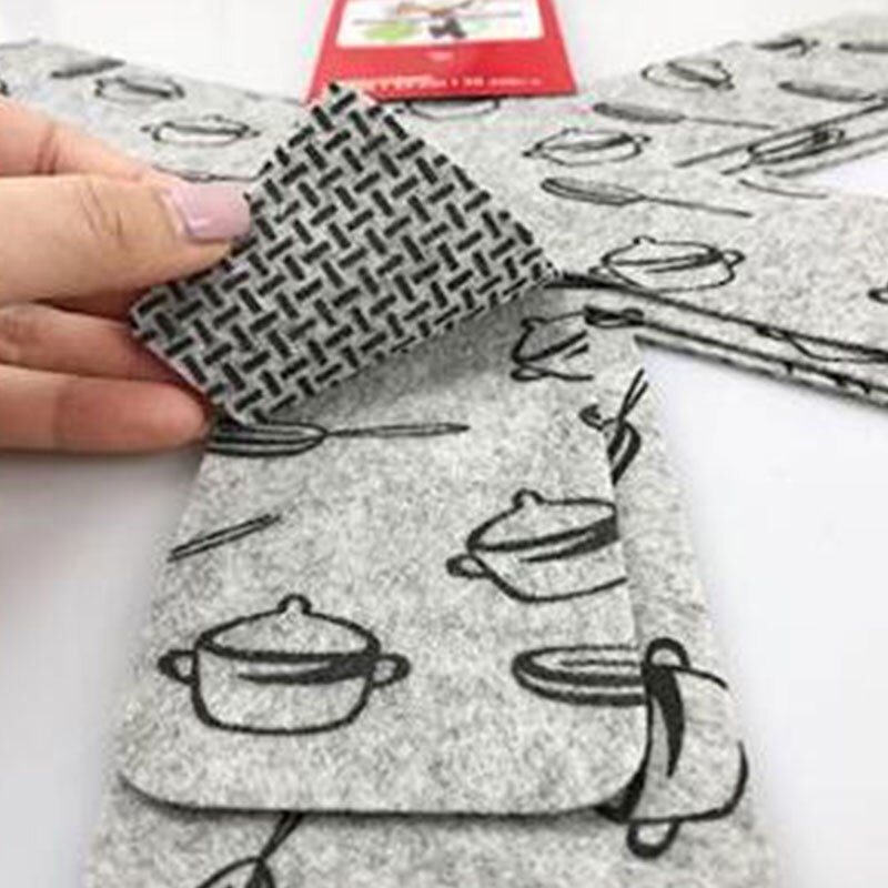 3 Pièces/ensemble antiadhésif Protection De Fond de Casserole D'isolation Thermique Facile À nettoyer Poêle en Feutre De Table Casseroles et poêles Séparateur Napperon