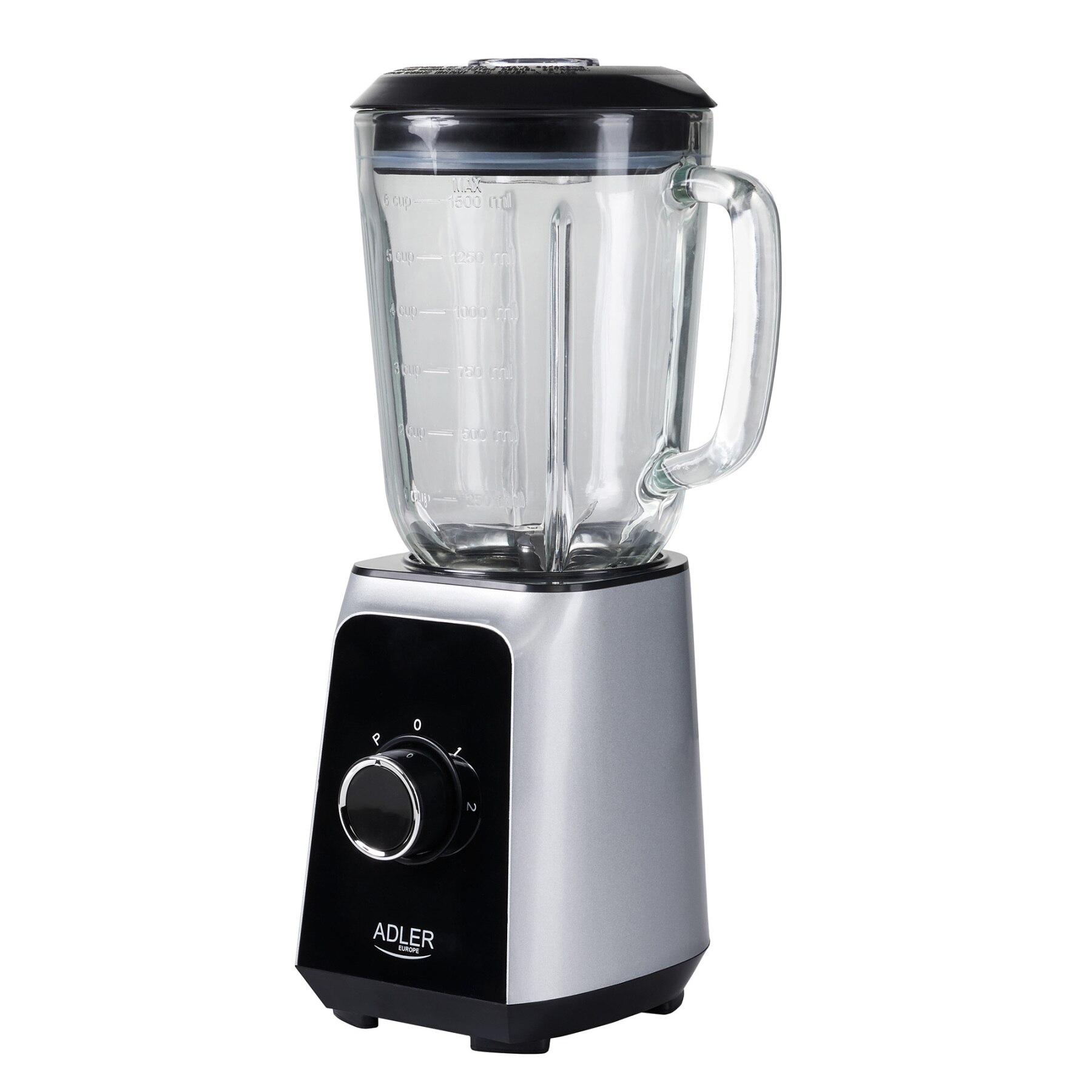 Adler – gobelet américain AD4076, pichet en verre de 1,5l, 2 vitesses, fonction de pic à glace, lames en acier 1000W argent