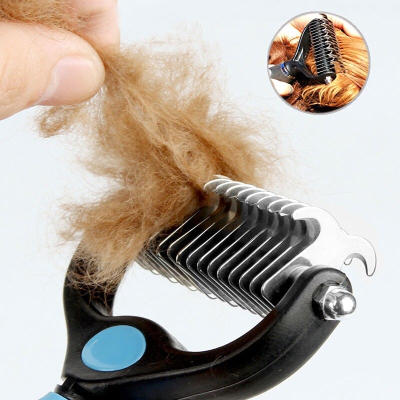 Pet Hair Verwijderen Borstel Double Side Borstel Voor Verlies En Verwijderen Matten Ondervacht Rake Kam Voor Veilig En Zacht Grooming