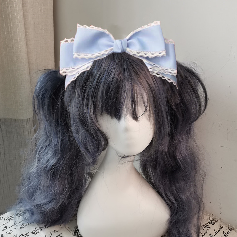 Tocado lolita, diadema de Lolita, muñeca, horquilla con lazo grande, accesorios de cosplay KC hechos a mano para sirvienta, accesorios japoneses para el cabello de Anime: YELLOW