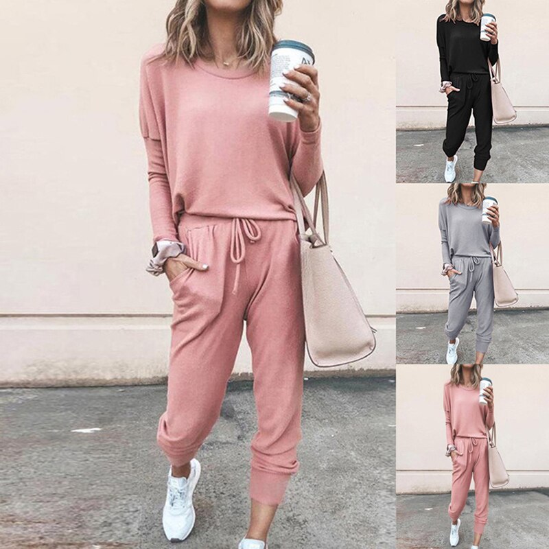 Vrouwen Broek Kleding Set Casual 2 Delige Set Kleding Solid Trainingspak Vrouwen Set Top Broek Dames Pak