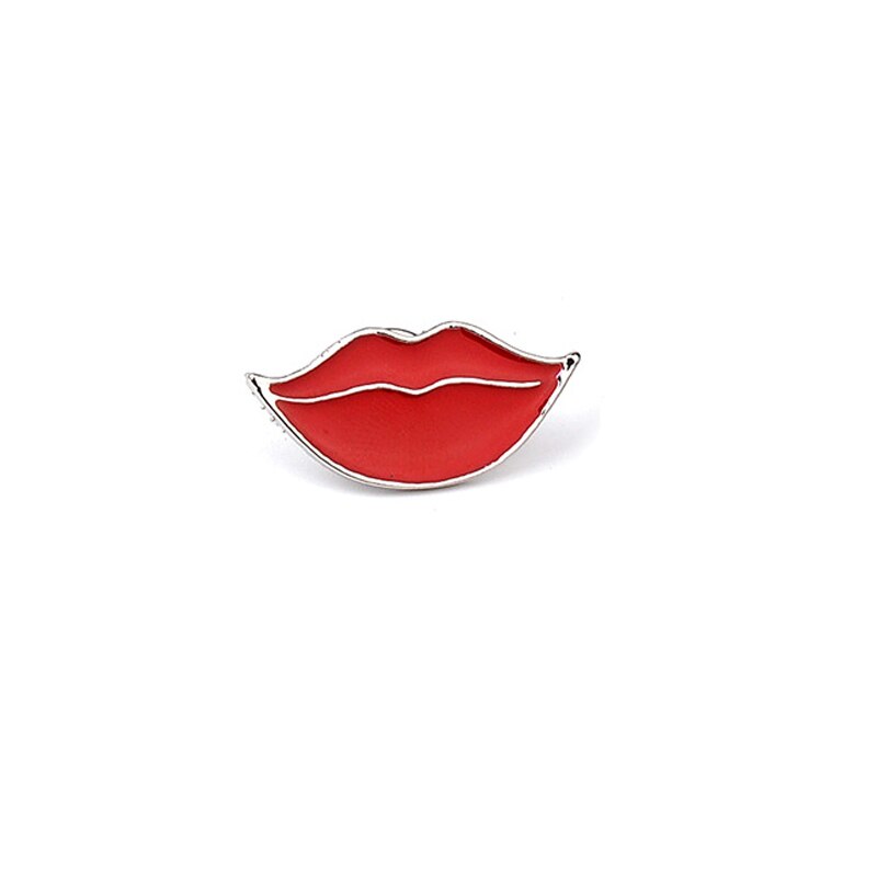 Udvalg af røde læber emalje brocher romantisk sexet mund revers nåler jakker rygsæk badge vintage smykker til kvinder: Stil 3