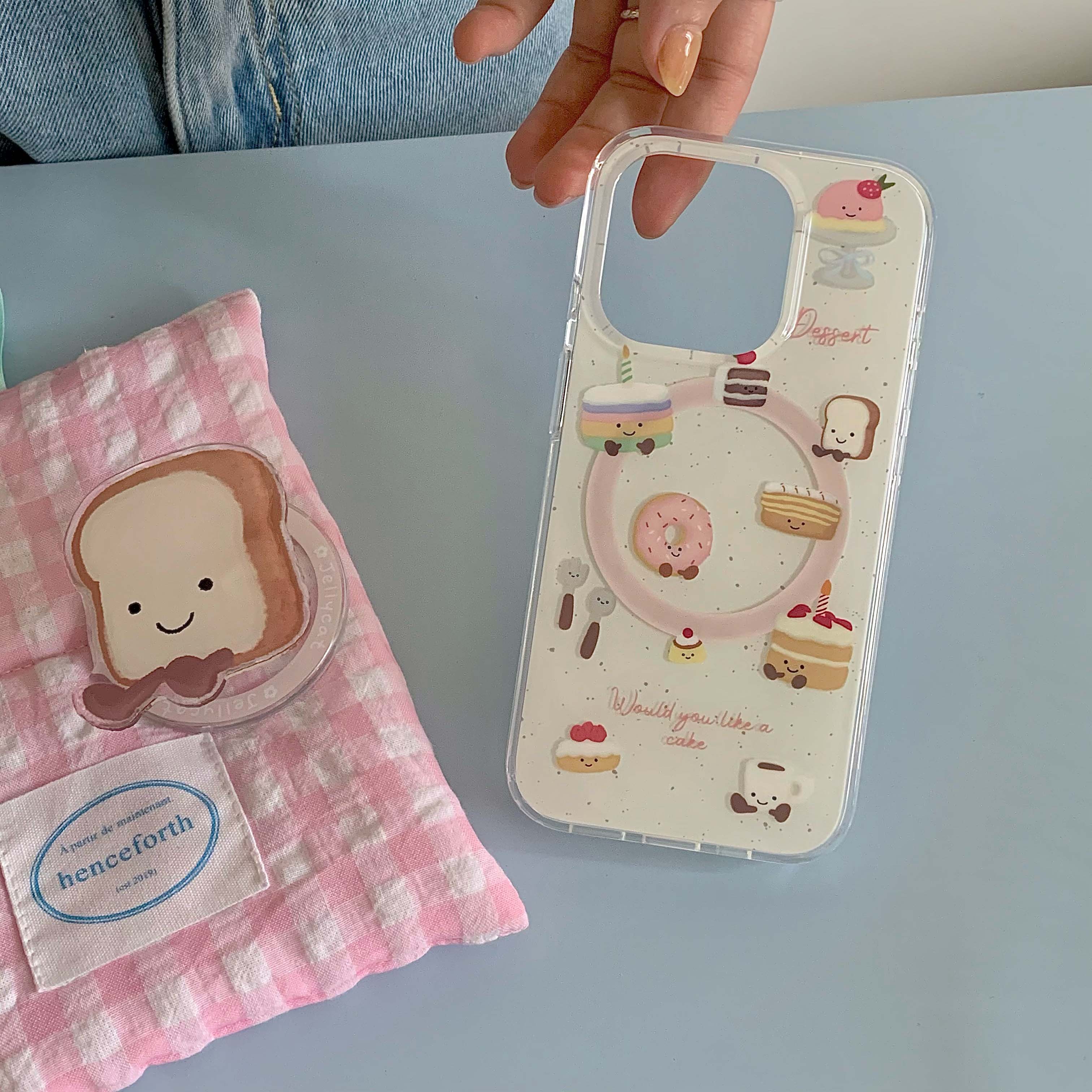 Nette Karikatur Nachtisch Kuchen Telefon fallen Magnetische Fundas Für Iphone 14 Profi Max 13 14 15 Profi max 15 Profi Max 12 13 Profi Ständer Halfter Hülse