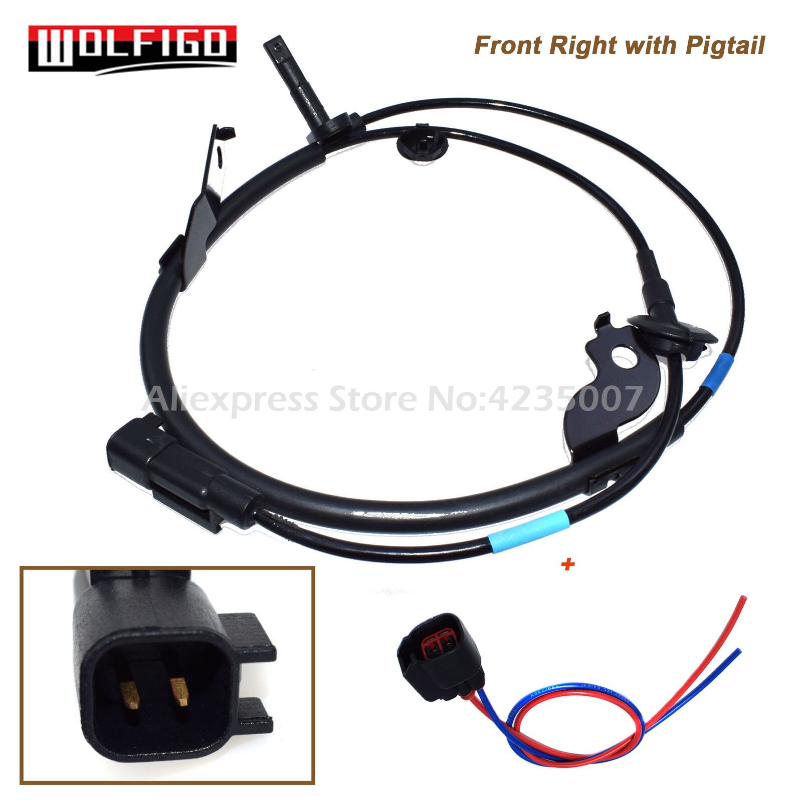 Wolfigo Voor Achter Links Rechts Abs Speed Sensor W/Of W/O Pigtail Voor Mitsubishi Lancer Asx ALS1784,ALS1785,AS1818,ALS2372: Front Right Pigtail