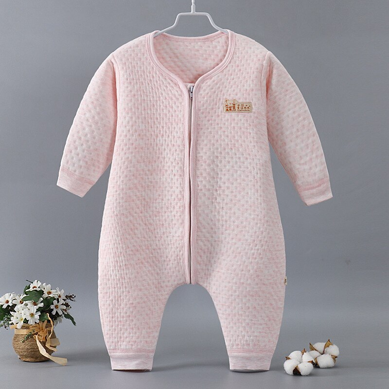 Bébé dormeurs épais coton sac de couchage -né Robes de nuit vêtements de nuit fendus jambes fermeture éclair enfant en bas âge garçon fille dormeurs: Rose / 80( Fit Ht 80-90cm)