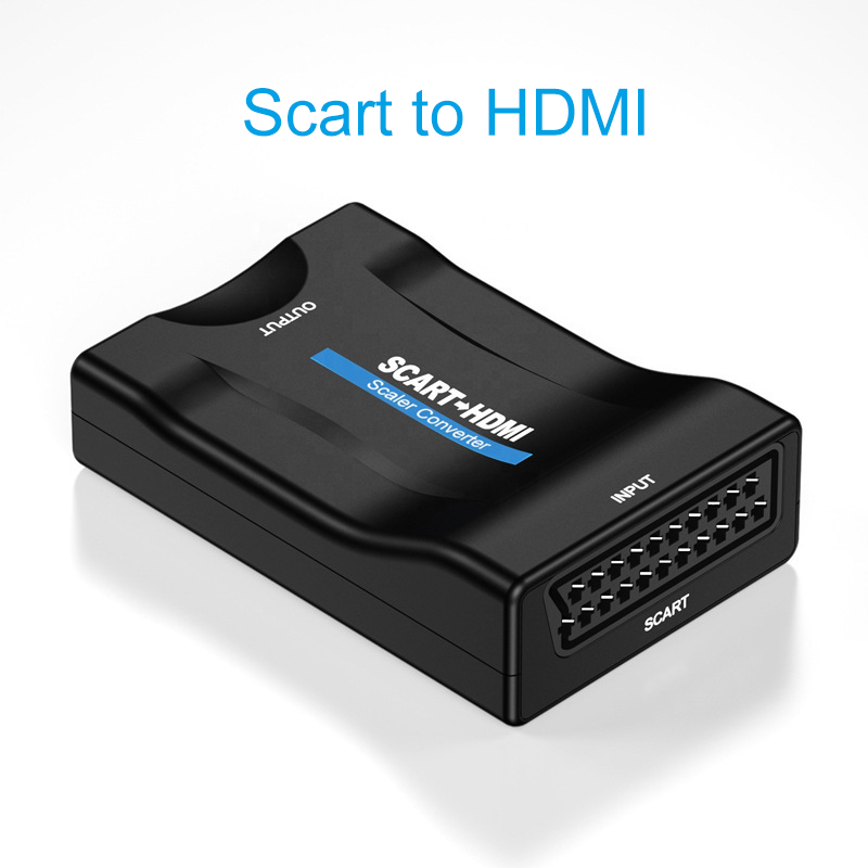 SCART/BNC naar HDMI Converter Video Audio Adapter met SCART/HD Schakelaar PAL/NTSC Video Scaler SCART naar HDMI Digitale Converter: Bruin