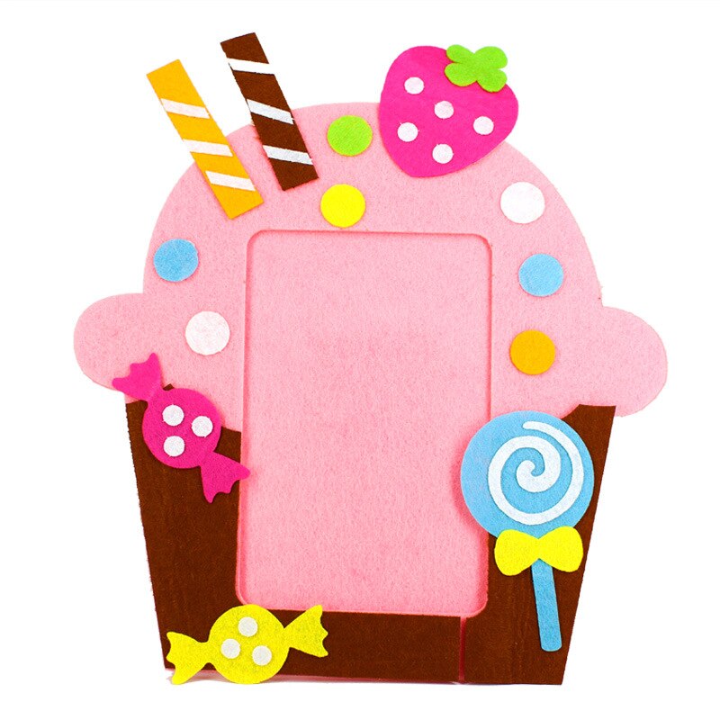 DIY3D Fotolijst Kinderen Niet-geweven Stof Stickers Handgemaakte Diy Speelgoed Materiaal Pakket Niet-geweven Stof Foto frame Craft: Ice cream