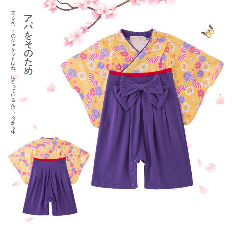 Babymeisje halloween kinderen japanse kimono traditionele kostuums kinderen yukata romper pasgeboren jumpsuit grappige babykleding sets