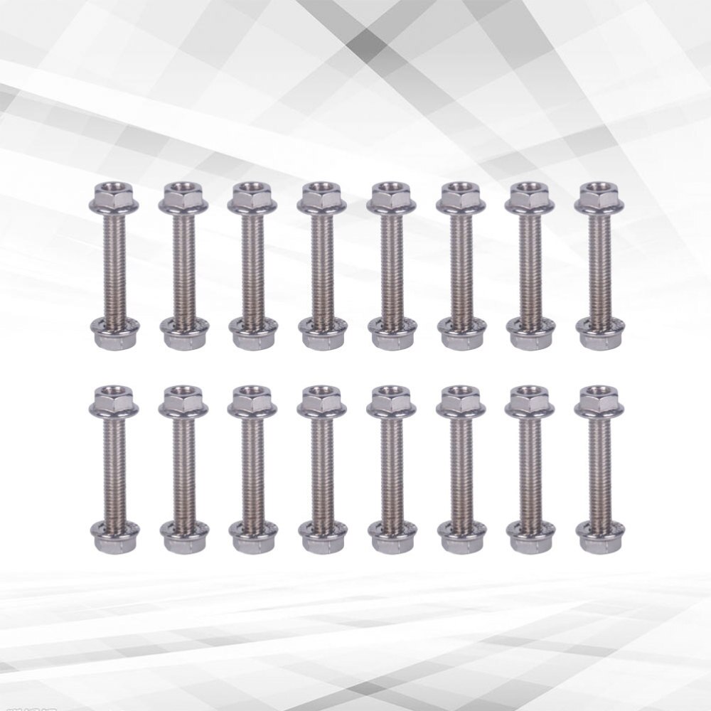 Juego de tornillos de colector de escape de acero inoxidable, 16 uds, compatibles con 4,6, 5.4L, V8