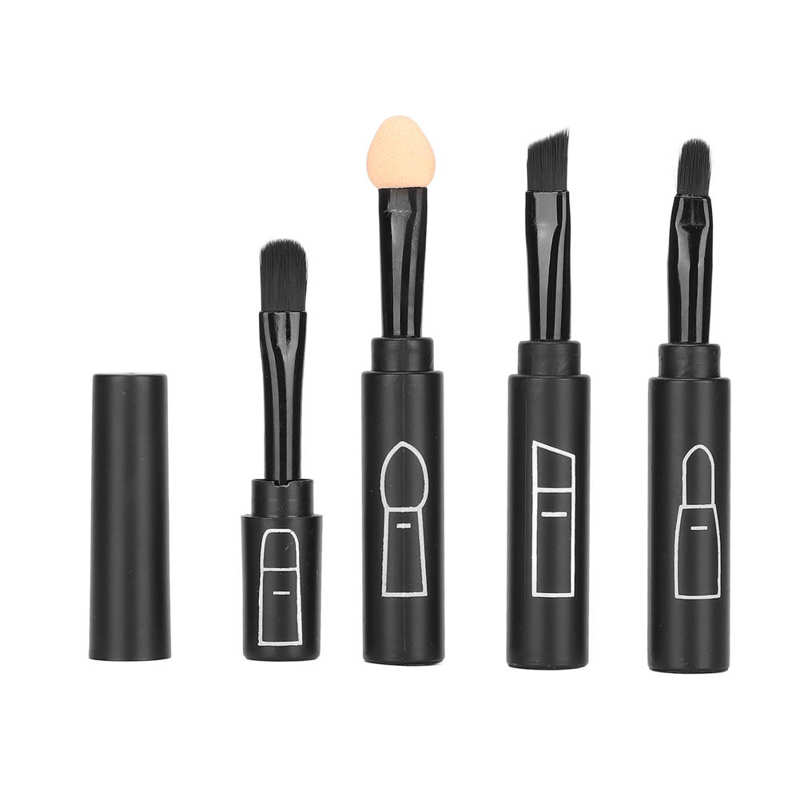 Pincel de labios telescópico completo 4 en 1, brochas de maquillaje telescópicas portátiles para mujer, para uso diario