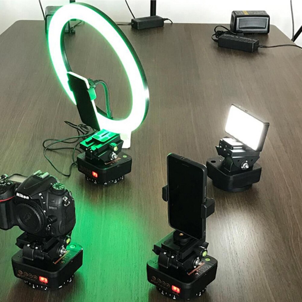Tête de trépied panoramique motorisée YT-1000 avec télécommande, inclinaison panoramique avec plaque à dégagement rapide 1/4 + support de téléphone pour appareil photo DSLR