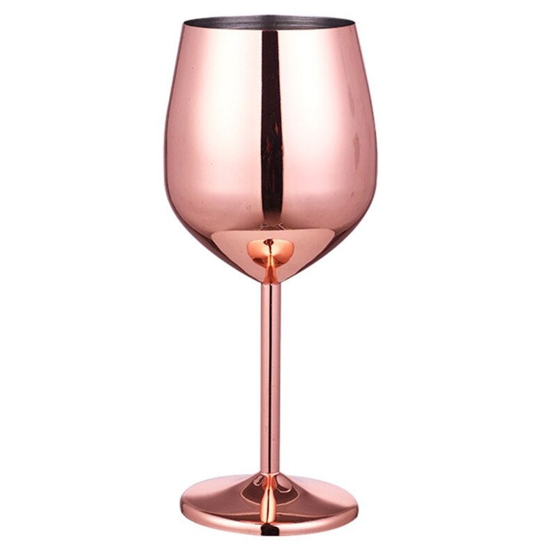 Ootdty Rvs Rode Wijn Glas Metalen Stamde Wijn Shatter Proof Rode Wijn Cocktail Bril Onbreekbaar Bpa Gratis Beker: Rose Gold