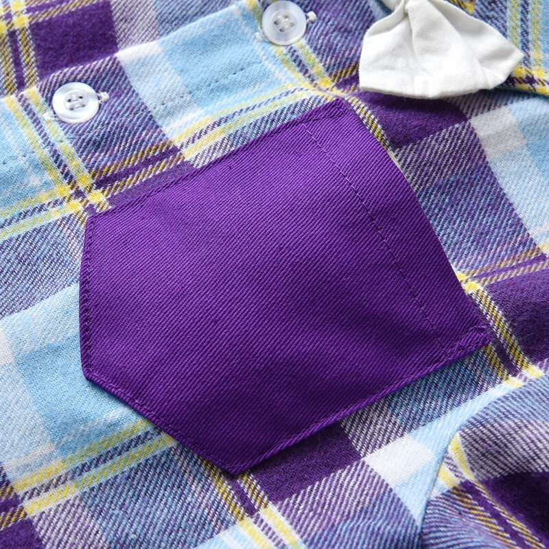 Top and top – ensemble de vêtements à carreaux pour garçons, chemise à manches longues + pantalon à bretelles, tenue décontractée pour enfants, 2 pièces