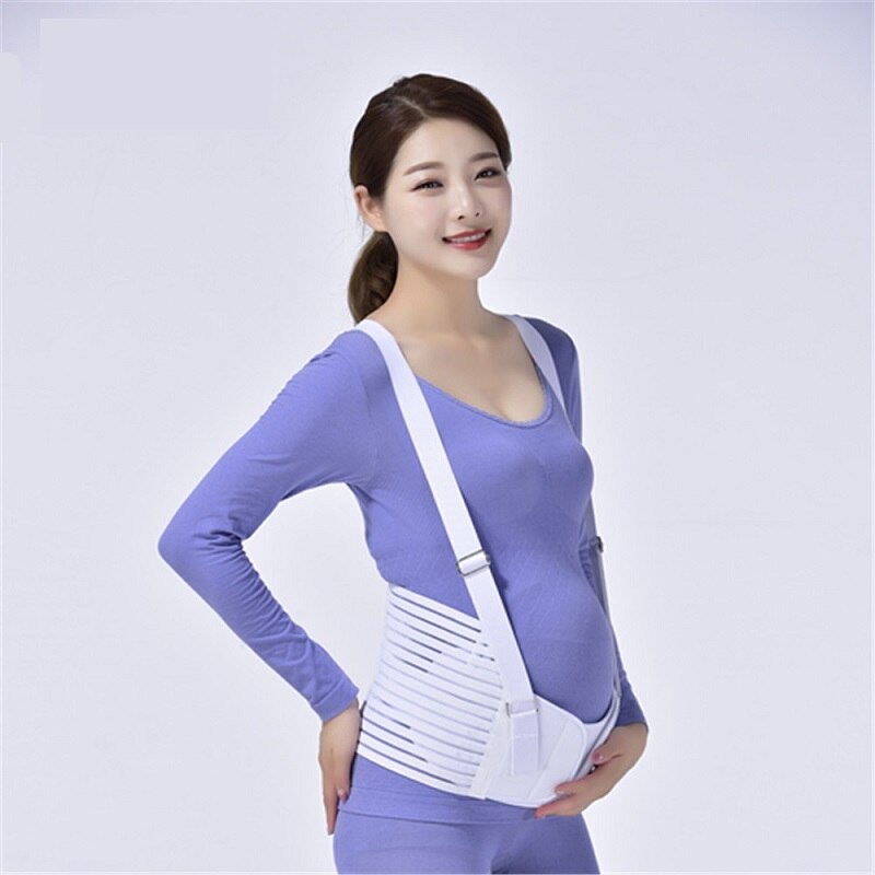 Pure Katoen Ademend Comfortabel Wit Zwangere Vrouwen Prenatale Riem Ondersteuning Riem en Staal Bot in: 80CM-110CM