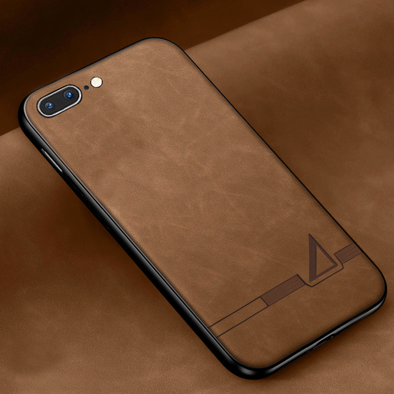 Étui en cuir souple Simple pour Apple Iphone 6 6S 7 8 Plus étui en Silicone souple TPU pour Apple Iphone se 6 6s 7 8 Plus étui: Nylon / Marron