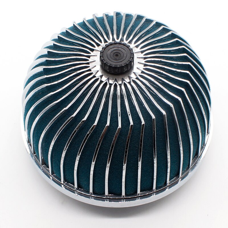 Filtro aria universale per auto 76MM aspirazione pulita cono tondo ad alta portata filtro aspirazione aria auto kit induzione testa fungo: Blu