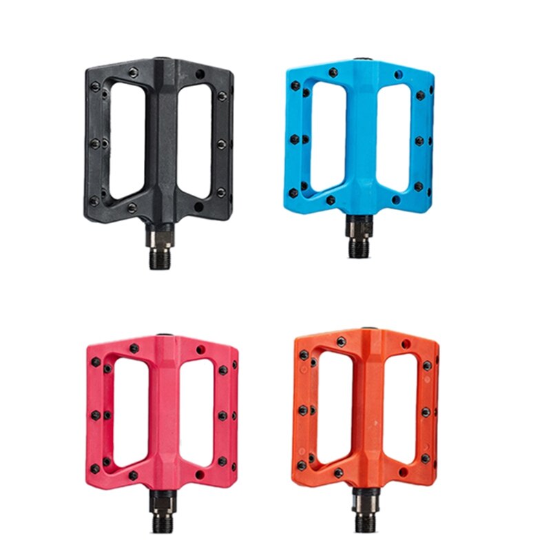 Mountain Bike Pedals 3 Bearing Non-Slip Lightweight Nylon Fiber Bicycle Platform Pedals for BMX MTB 9/16Inch