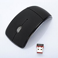 Mini Klapp Maus 2,4 GHz Drahtlose Mäbenutzen 1600DPI Maus Mit USB Empfänger Computer Für PC Laptop kabellos maus: 2.4GHz  Schwarz