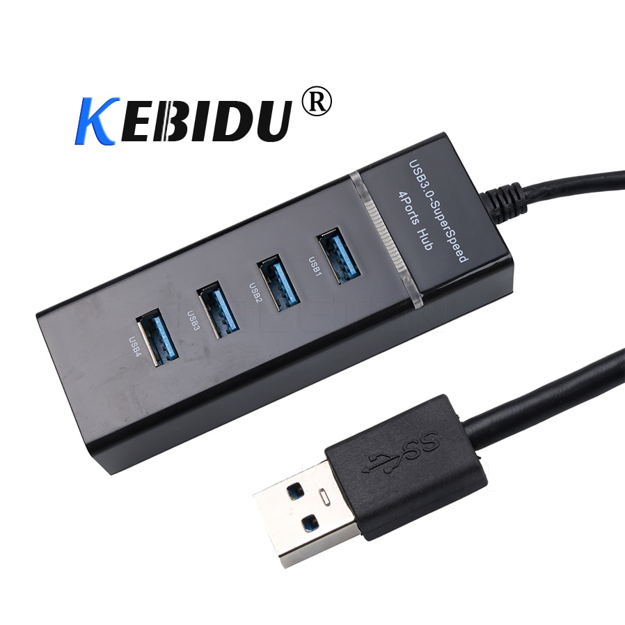 Kebidu 4 Port USB HUB Multi USB Splitter Mini 3.0 Adapter 5 Gbps High Speed HUB Multi-systeem ondersteund Voor Laptop Ultrabook