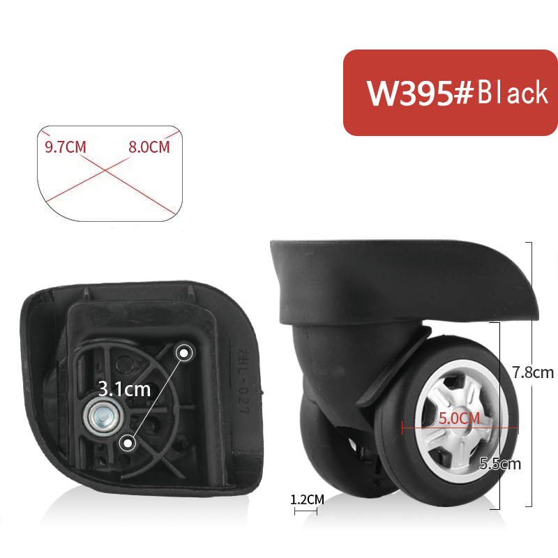 Trolley case wheel double row universal wheel luggage suitcase wear-resistant roller wheel suitcase replacement repair accessori: Default Title