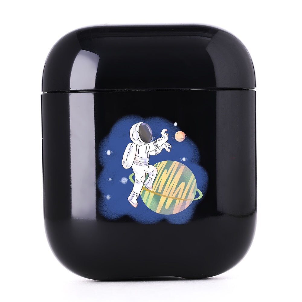 Cute Case For Apple Airpods 1/2 Case Space Planets Astroaunt Bluetooth Earphone Case For Airpods 1/2 Headphone Black Hard Case: I300895