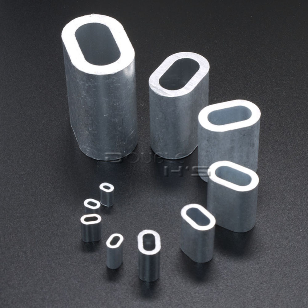 20pcs/lot Aluminum Cable Crimp Sleeve Cable Ferrule Stop for Snare Wire Rope Clip Swage Trap Barrel Fitting