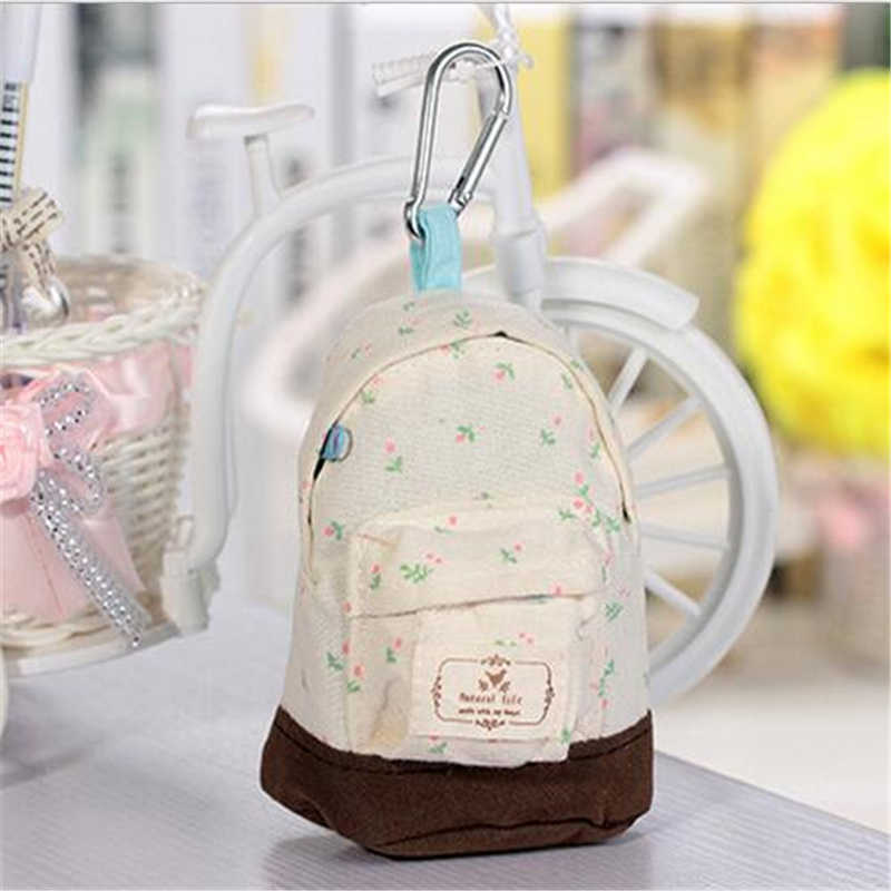 Nette Mini Leinen Rucksack Keychain Kleine Tasche Schlüsselanhänger Frische Farbe Geldbörse Für Frau Tasche Anhänger Kinder Spielzeug: White