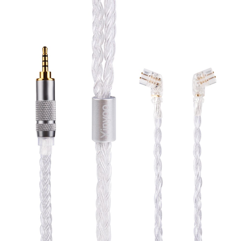 Cable chapado en plata de 16 núcleos Yinyoo, Cable de actualización de 2,5/3,5/4,4mm con MMCX/2PIN/QDC para BLON BL-01 BL-03 KZ ZAX ASX EDX TRN V90S: Verde militar