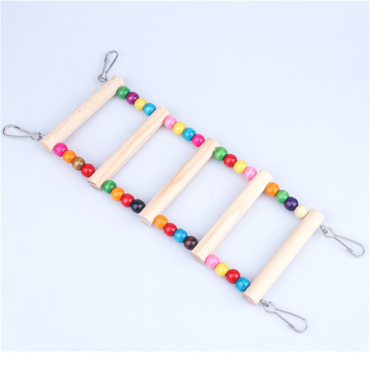 Columpio para aves de juguete para loros, juguete colgante para escalada, puente con escaleras, de madera, arcoíris, hamaca de guacamayos: 771553