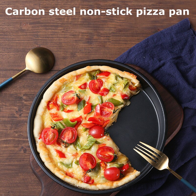 6/8/9/10 Inch Carbon Steel Non-stick Kitchen Round Pizza Plate Pizza Deep Dish Cake Mold Baking Pan Tool Mould Accessories