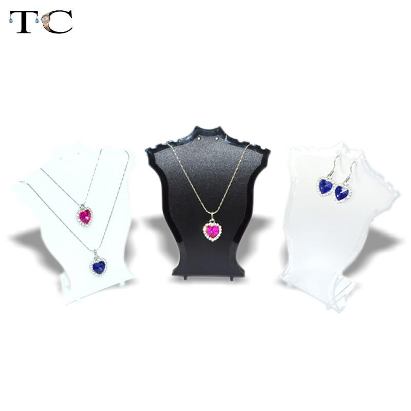 Black, White Clear Plastic Necklace Display Stand Pendant Display Holder Jewelry Display Stand Earring Display Stent