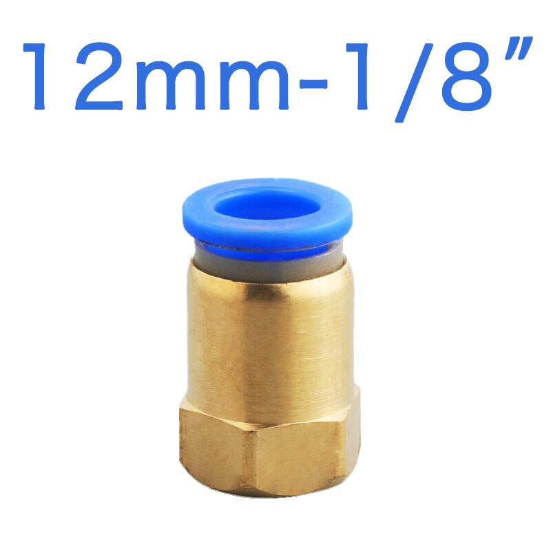 Slang 4mm 6mm 8mm 10mm 12mm pneumatiska kopplingar 1/8 '' 1/4 '' 3/8 '' 1/2 '' invändig tryckgänga för anslutning av luftrör: Pcf 12-01