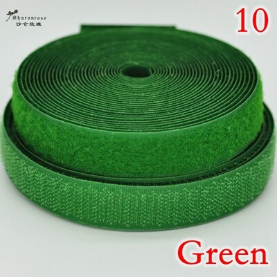 20mm 2 yards/lot kleurrijke zelfklevende klittenband naai-drukknoop naai-accessoires voor thuis kleding tas sh: 10 groene