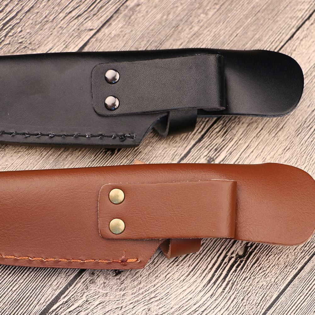 22cm Knife Sheath With Belt Loop Buckle Outdoor Multi-function Tool Protector Universal Black / Brown Leather Knife Sheath