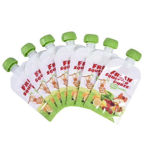 8 Stuks 148Ml Babyvoeding Opslag Pouch Portable Bpa-vrij Herbruikbare Verzegelde Complementaire Voedsel Pouch Zelfgemaakte Puree Pulp opbergtas: B